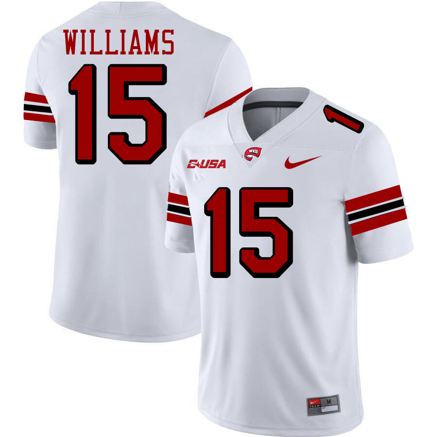 Western Kentucky Hilltoppers #15 Demarko Williams College Football Jerseys Stitched-White